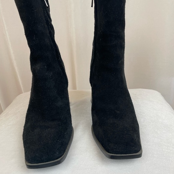 Sam Edelman black Ivette block heel suede bootie size 7.5 - Picture 7 of 8